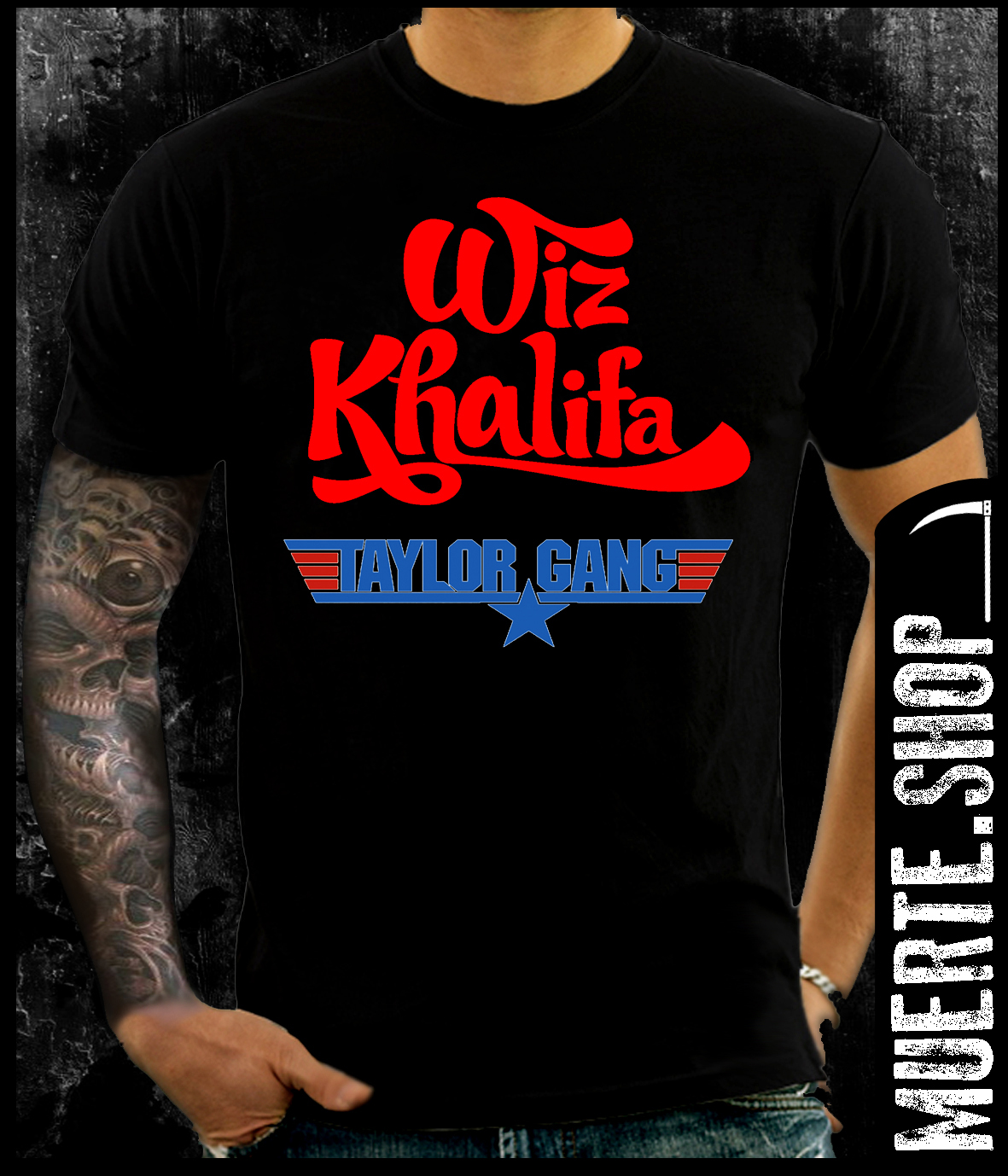 Черна тениска WIZ KHALIFA TAYLOR GANG Черна тениска WIZ KHALIFA TAYLOR GANG